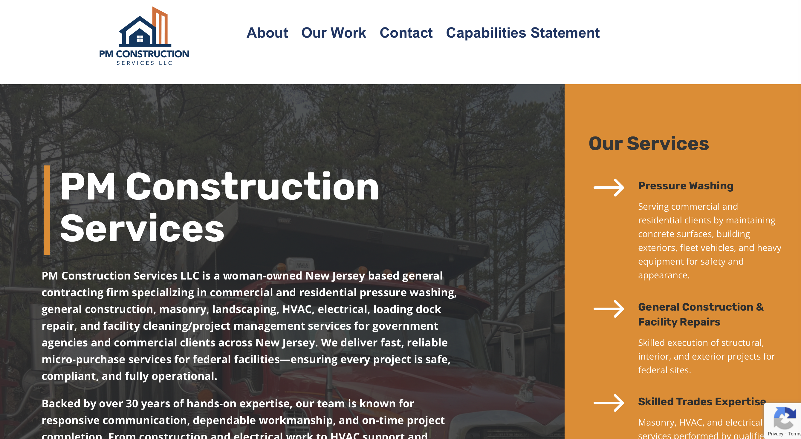 PM Constructions Company website